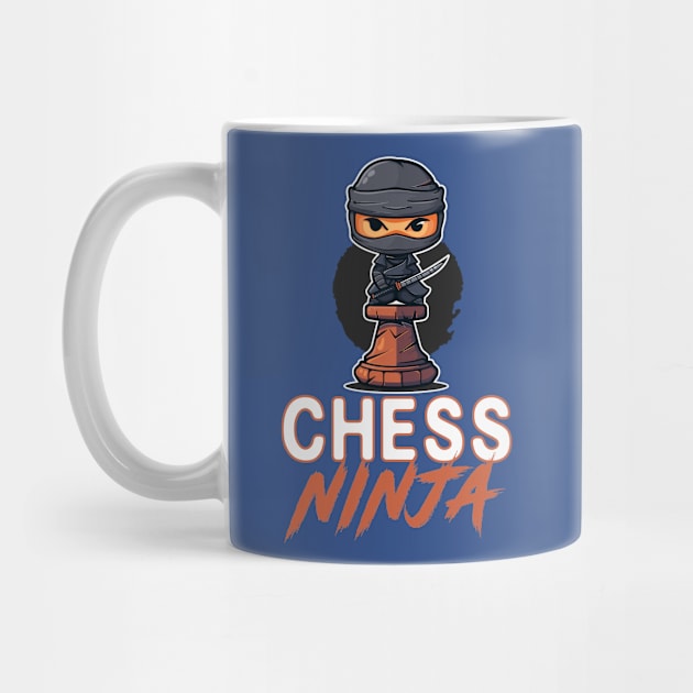 Nerdy Chess Fan Chess Ninja For Chess Player Retro Ninja Art by RetroZin